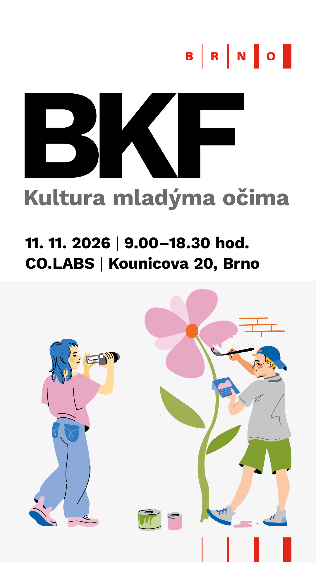 Jde o grafiku k 23. setkání BKF, na které jsou základní informace a ilustrace mladých tvůrců.
